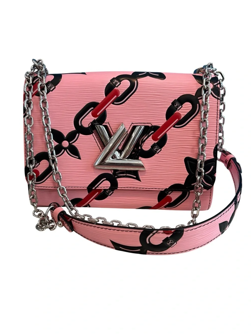 Louis Vuitton Flower Twist Shoulder Bag with Silver Hardware